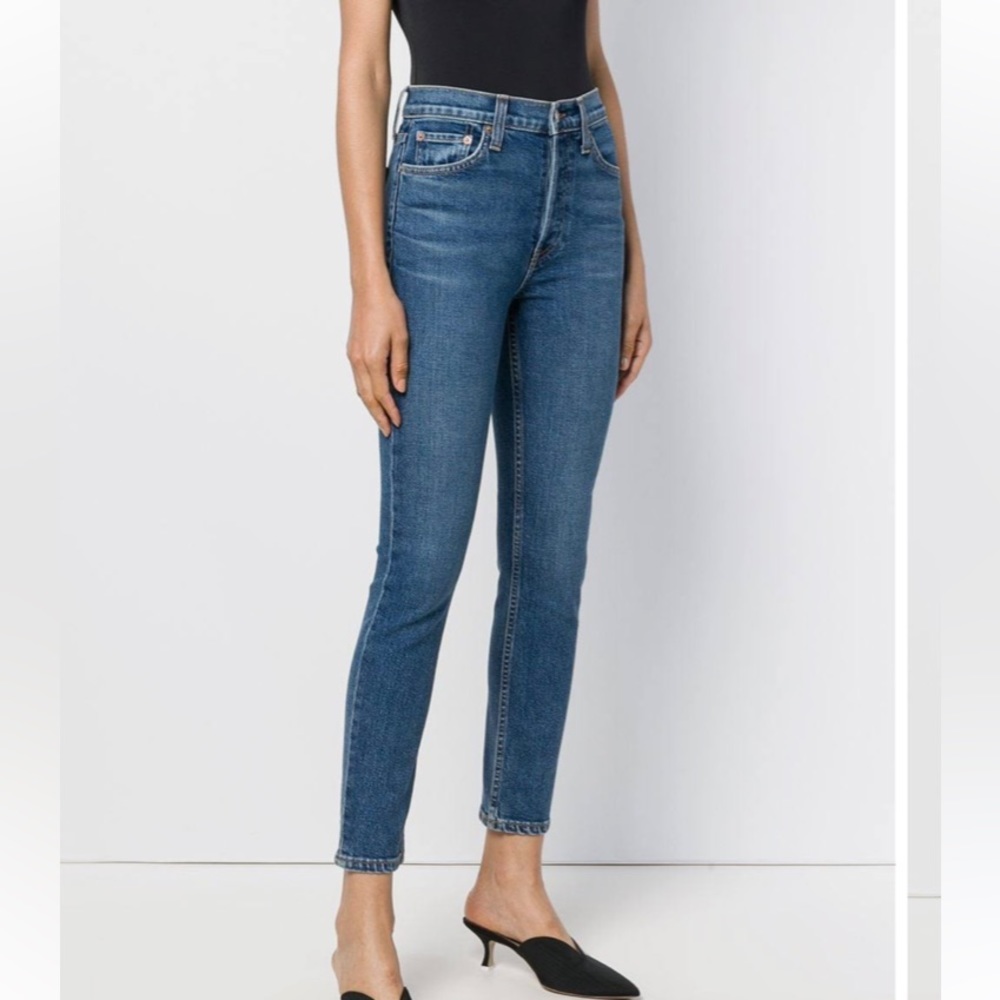 Re/Done high rise ankle crop jeans